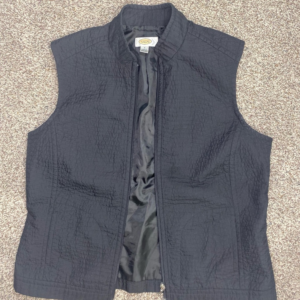 Talbots Black Quilted Vest